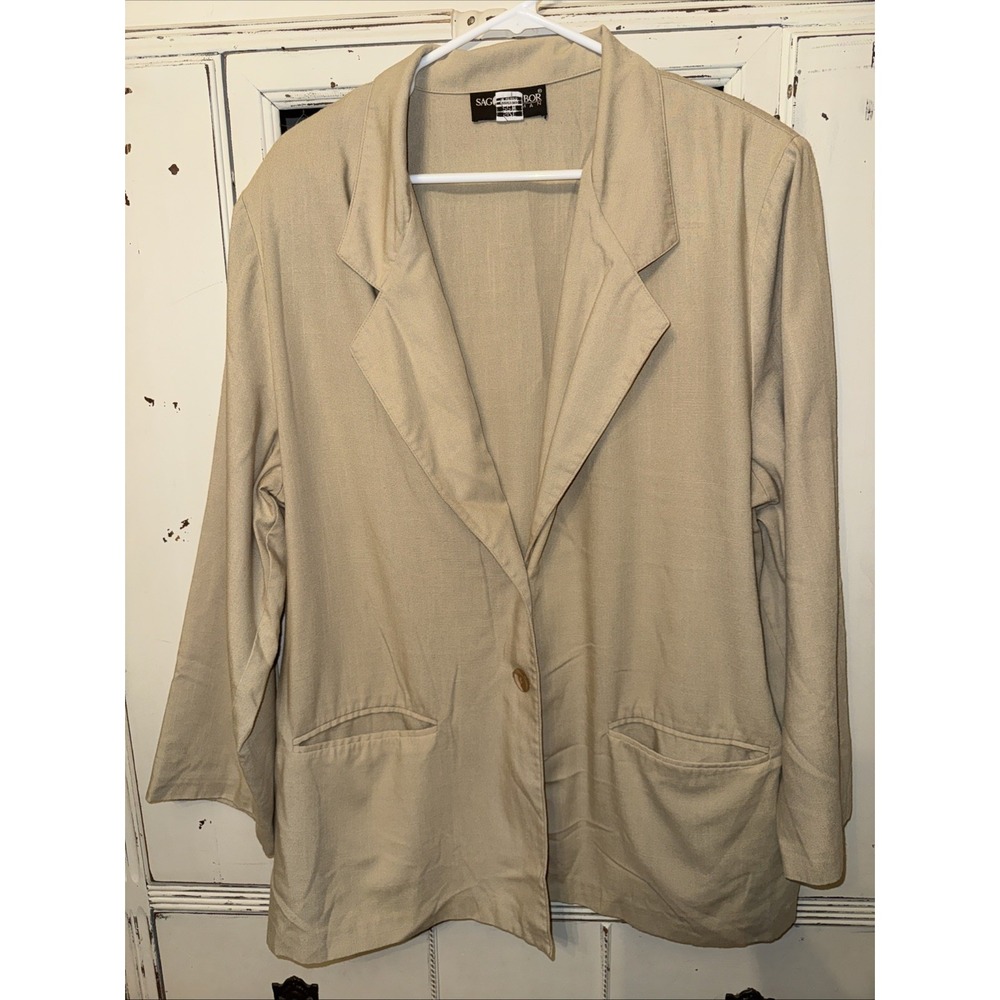 Sag‎ Harbor Woman's Blazer Size 22 w Beige/tan